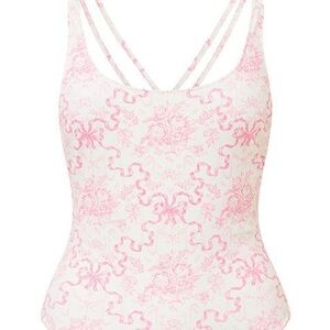 LoveShackFancy Dusk one piece swimsuit in bubblegum pink